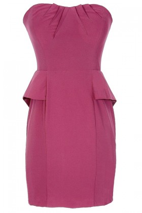 Pink Lady Strapless Peplum Dress